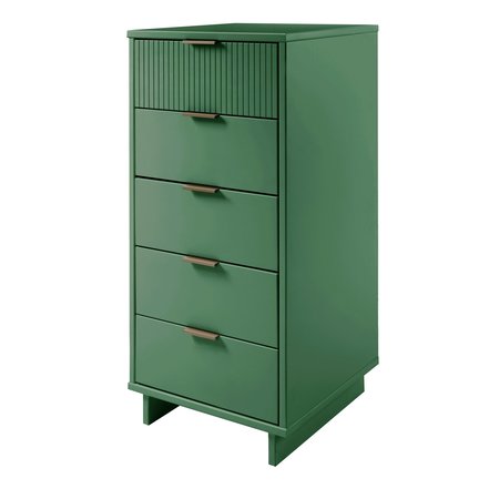 Manhattan Comfort Granville Tall 23.62 Narrow Dresser in Sage Green DR-5003